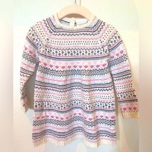 JoJo Maman Bebe Fair Heart Isle Sweater dress - size 12-18m